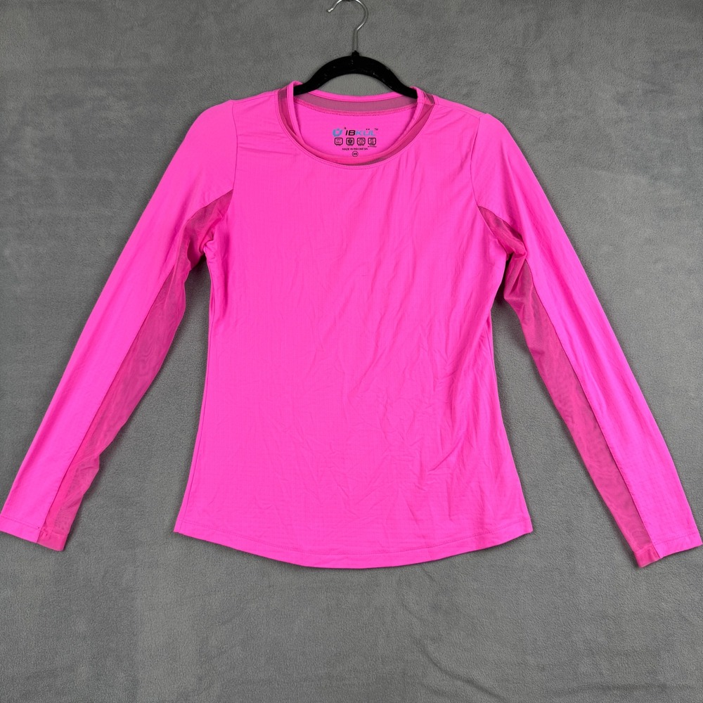 IBKUL Womens XS Pink Long Sleeve Sun Shirt UPF 50+ Mesh Cooling Top Golf Tennis